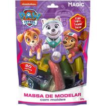 Massa de Modelar 12 Cores + 6 Moldes 300g Patrulha Canina Roxo
