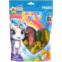 Massa de Modelar 12 Cores + 6 Moldes 300g Unicórnio Massa de Modelar 12 Cores + 6 Moldes 300g Unicórnio