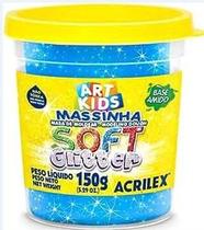 Massa De Modelar 150gr Glitter Acrilex Soft Azul 204 Massa De Modelar 150gr Glitter Acrilex Soft Azul 204
