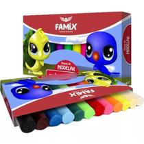 Massa de Modelar 180g Com 12 Cores - Famix