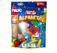 Massa De Modelar 6 Cores + 26 Moldes De Alfabeto + 1 Rolinho Cor Sortido