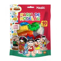 Massa de Modelar 6 Cores, 3 Moldes e 1 rolinho - Turma da M