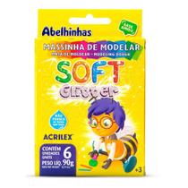 Massa de Modelar 90g Soft Glitter c/ 6 Cores - Acrilex