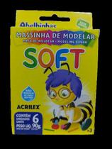 Massa de modelar Acrilex soft 6 cores 90g