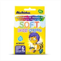 Massa de modelar Acrilex soft baby colors 6 cores 90g