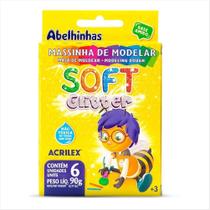 Massa de modelar Acrilex soft glitter com 6 cores 90g Massa de modelar Acrilex soft glitter com 6 cores 90g