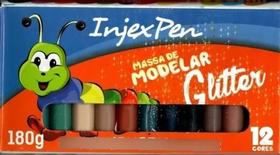 Massa de modelar com glitter - 12 cores