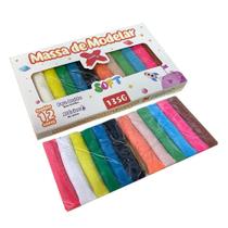 Massa De Modelar Escolar Soft 135G 12 Cores Atóxica Make+