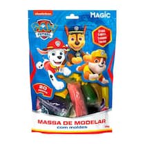 Massa de Modelar Magic Patrulha Canina 12 Cores Com Moldes Azul 300g Massa de Modelar Magic Patrulha Canina 12 Cores Com Moldes Azul 300g