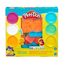 Massa de Modelar Playdoh Conjunto de Números com 6 Potes