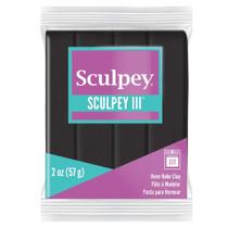 Massa de Modelar Polimérica Sculpey III Preta 57g Para Assar no Forno
