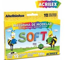 Massa De Modelar Soft 12 Cores Acrilex Massa De Modelar Soft 12 Cores Acrilex