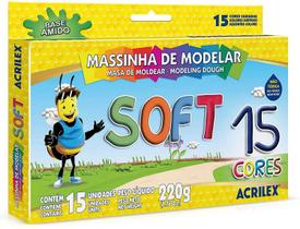 Massa de modelar soft 15 cores 220g acrilex