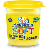 Massa de modelar soft 150g amarelo limao 73150102 acrilex 6 unid