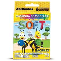 Massa de modelar soft 6 cores 90g acrilex