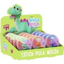 Massa de Modelar Stica e Pula Dino 4 Cores 15 Potes Doce Brinquedo Massa de Modelar Stica e Pula Dino 4 Cores 15 Potes Doce Brinquedo
