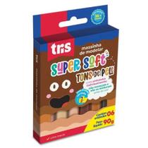 Massa de Modelar Supersoft 90g - Tons de Pele - Conjunto C/6 Cores - Tris Massa de Modelar Supersoft 90g - Tons de Pele - Conjunto C/6 Cores - Tris