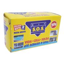 Massa Epoxi Adesivo Vedatudo Tubolite Kit SOS Cola Ate De baixo D agua 50g