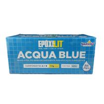 Massa Epoxi Azul piscina Naval Subaquática Cola Bi A + B 1kg - Nauticola