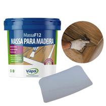 Massa F12 Calafetar Madeira 1,65kg Viapol + Espátula Celuloide Massa F12 Calafetar Madeira 1,65kg Viapol + Espátula Celuloide