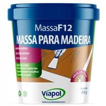 Massa F12 Calafetar preencher Madeira MDF Viapol 400g Imbuia correção nivelar