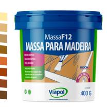 Massa F12 Viapol 400g para Calafetar Madeira Mdf - Todas as Cores