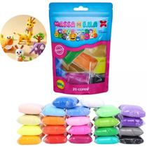 Massa Massinha Eva 20 Cores Modelar Artesanato make+ 250g