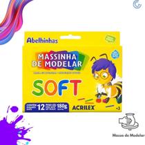 Massa Modelar 12 Cores 180g Soft - Acrilex Massa Modelar 12 Cores 180g Soft - Acrilex