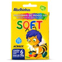Massa Modelar Soft 90g c/ 6 Cores Super Macia Acrilex