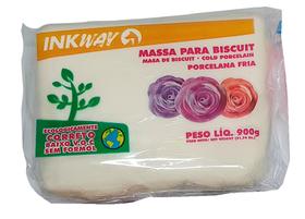 Massa para Biscuit Inkway Branco ou Natural 900g Artesanato