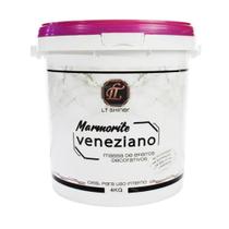 Massa Para Efeito Mármore Branco Marmorite Veneziano 4KG - LT Shiner Massa Para Efeito Mármore Branco Marmorite Veneziano 4KG - LT Shiner