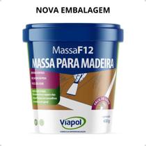 Massa Para Madeira F-12 Castanho 400gr - Viapol Massa Para Madeira F-12 Castanho 400gr - Viapol