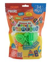 Massa Para Modelar Criativa Alfabeto 300G 34Pcs C/Moldes Massa Para Modelar Criativa Alfabeto 300G 34Pcs C/Moldes