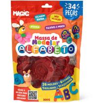 Massa para Modelar Criativa Alfabeto 300G 34PCS C/MOLDES Massa para Modelar Criativa Alfabeto 300G 34PCS C/MOLDES