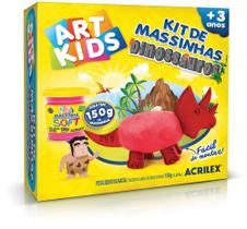 Massa Para Modelar Criativa Art Kids Dinossauro 3 Vermelho Acrilex