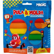 Massa para Modelar Criativa Carros - 7 Cores, 70G - Pula e Molda Massa para Modelar Criativa Carros - 7 Cores, 70G - Pula e Molda
