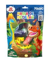 Massa Para Modelar Criativa Dino 300G Com 12Cores/6Moldes