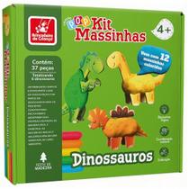Massa Para Modelar Criativa Dinossauros Kit 12Cor+6Din.Mad