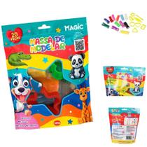 Massa para Modelar Criativa Magic 300G com 12 Cores e 6 Moldes