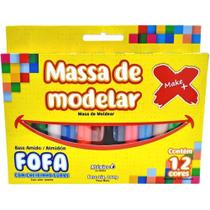 Massa para Modelar Fofa 12 Cores 180G Massa para Modelar Fofa 12 Cores 180G