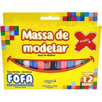 Massa para Modelar Fofa 12 Cores 180G - Pacote com 06