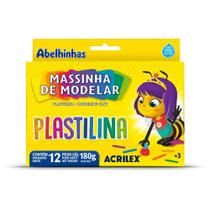 Massa para Modelar Plastilina com 12 Cores 180G - Pacote com 12 Unidades Massa para Modelar Plastilina com 12 Cores 180G - Pacote com 12 Unidades
