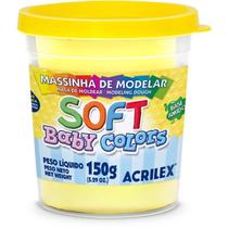 Massa para Modelar Soft 150 g (Amarelo Bebê) - Acrilex - Pote