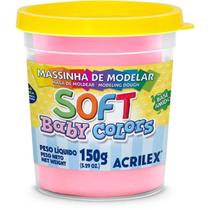 Massa para Modelar Soft 150 g (Rosa Bebê) - Acrilex - Pote