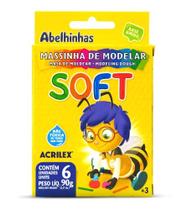 Massa Para Modelar Soft C/06 Cor.Foscas Bs.Amido Massa Para Modelar Soft C/06 Cor.Foscas Bs.Amido