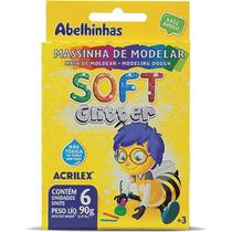 Massa para Modelar Soft Glitter 90 g (6 Cores) - Acrilex - KIT C/6