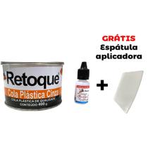 Massa Plastica Cinza C/ Catalizador 400gr + Espatula aplicadora