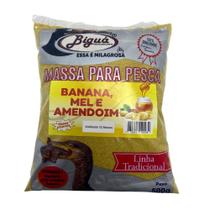Massa Pó Amarela Para Pesca Banana Mel e Amendoim 500g Biguá