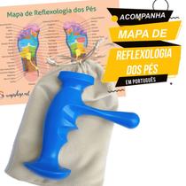 Massageador Anatômico Reflexologia Podal Acupuntura Com Mapa