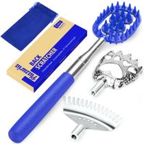 Massageador Back Scratcher Plazuria Oversize com 3 cabeças, azul marinho